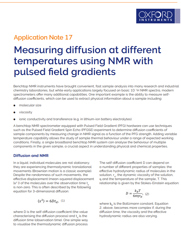 Measuring diffusion at different - Spectra Research Corporation